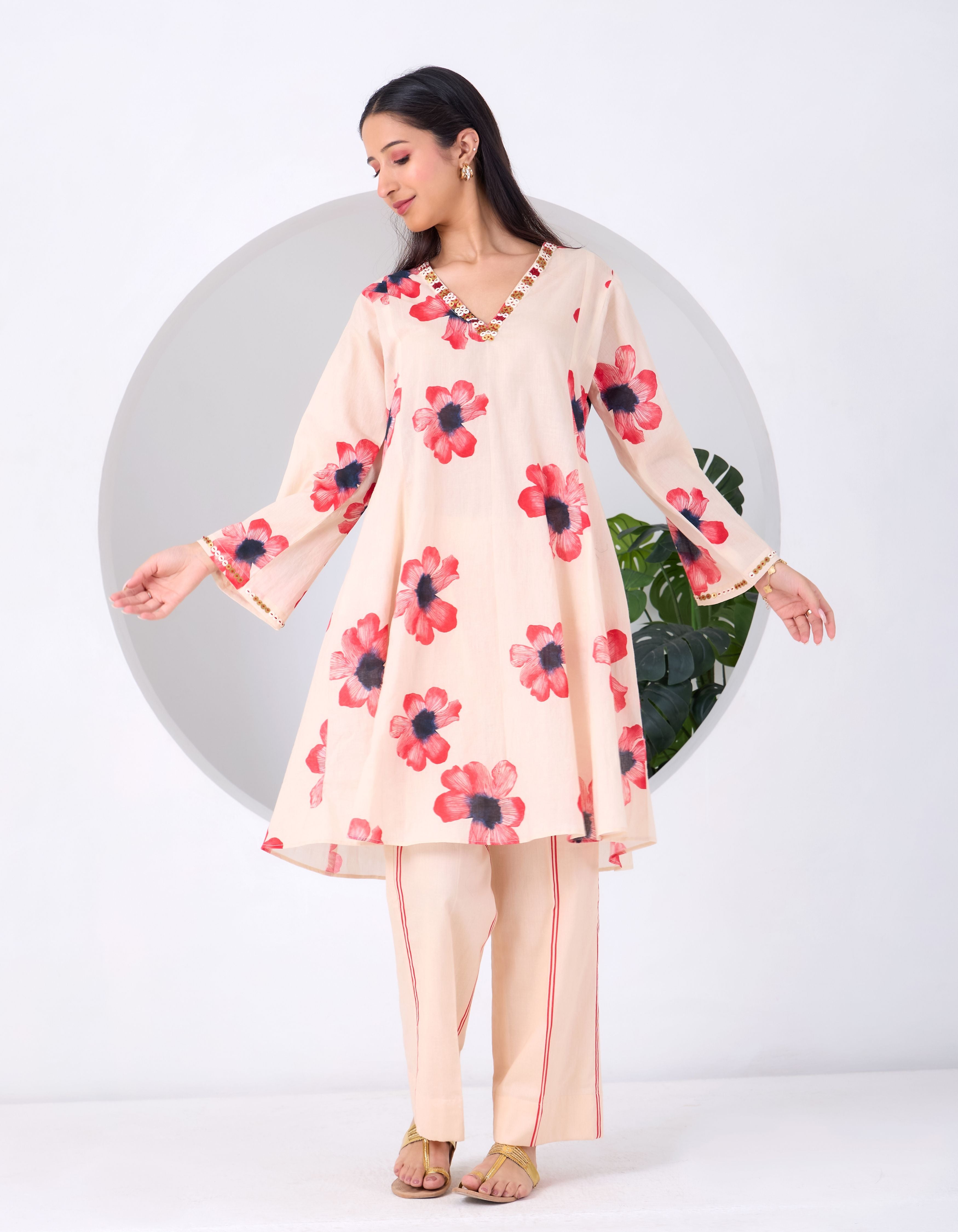Peach Cornflower June Co-ord Set