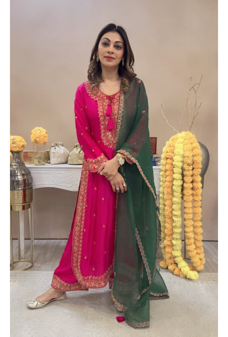 Meghna Nayyar In Rani Heavy Marodi Long Ulfat Kurta Set
