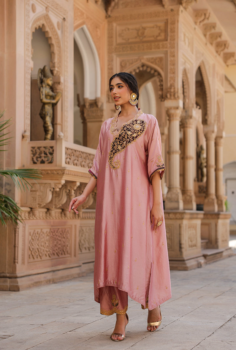 Light Pink Raag Kaftan Set