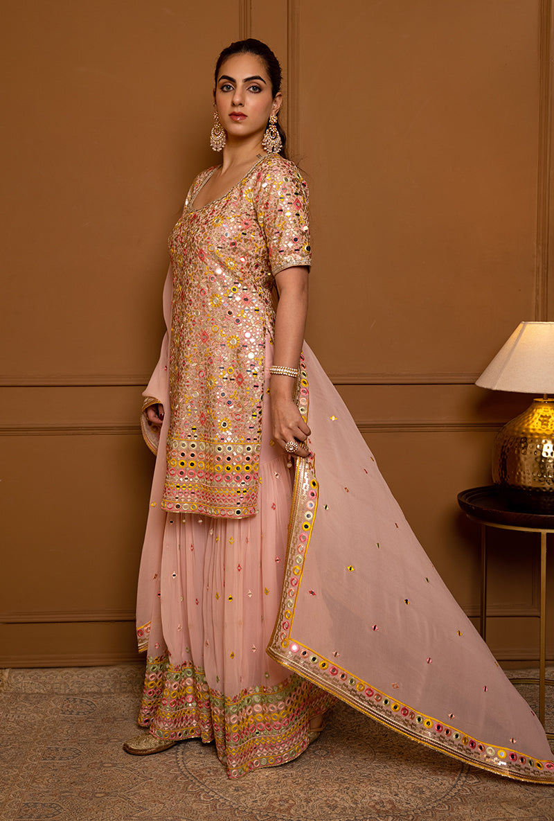 Pink Mirror Hoor 2.0 Gharara Set