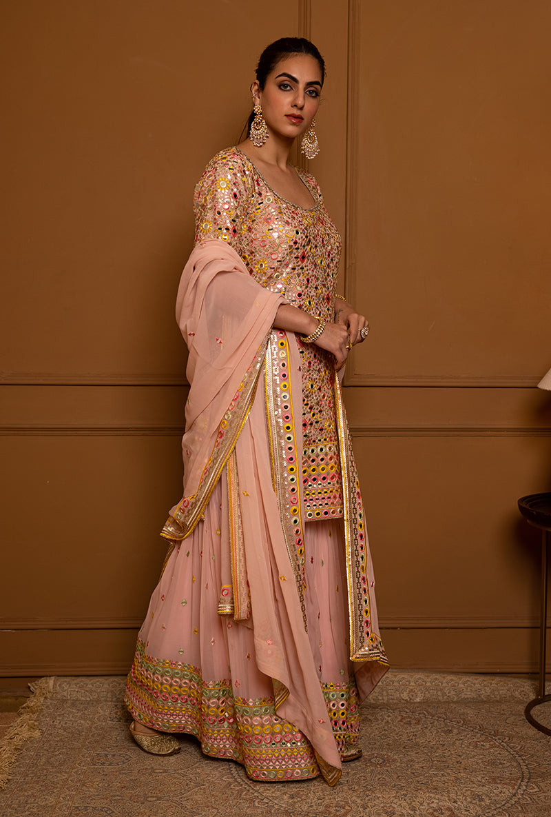 Pink Mirror Hoor 2.0 Gharara Set