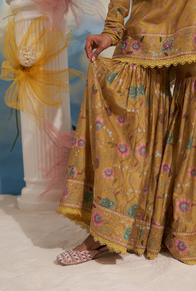 Yellow Mughal Made In Heaven Sharara Set