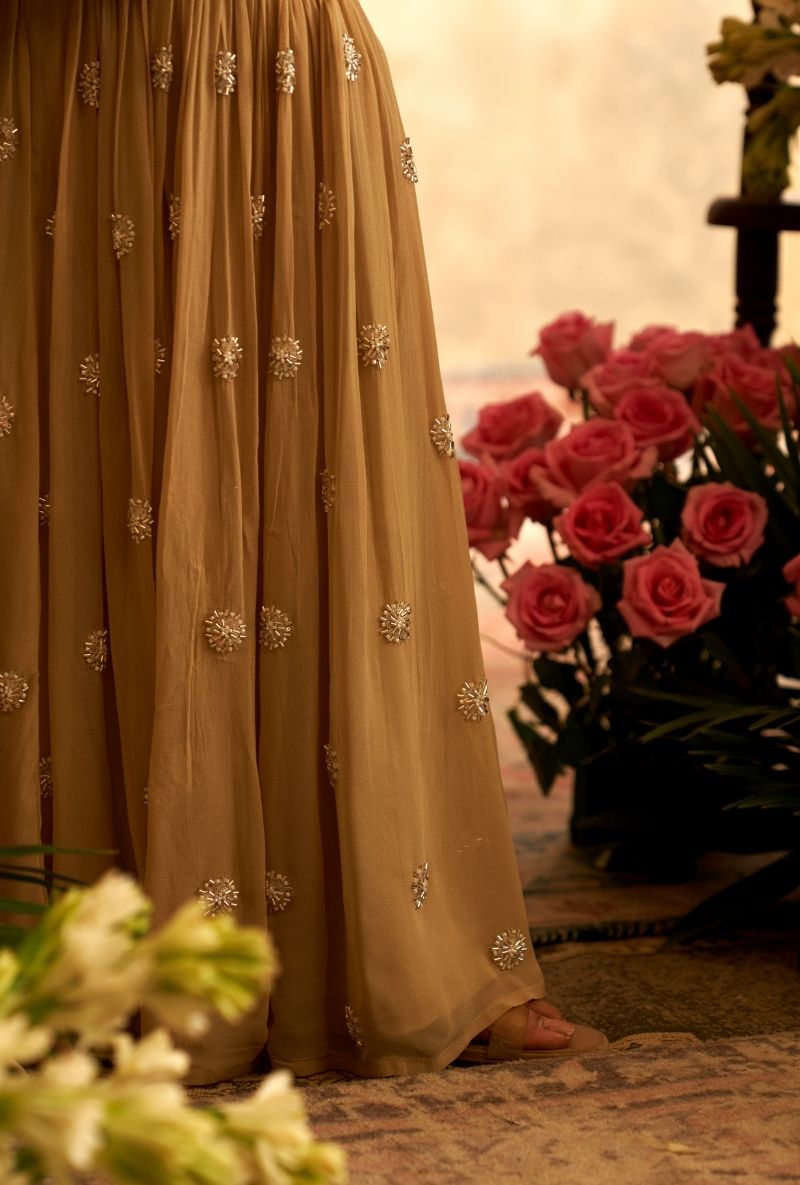 Beige Embroidered Rumi Gharara Set