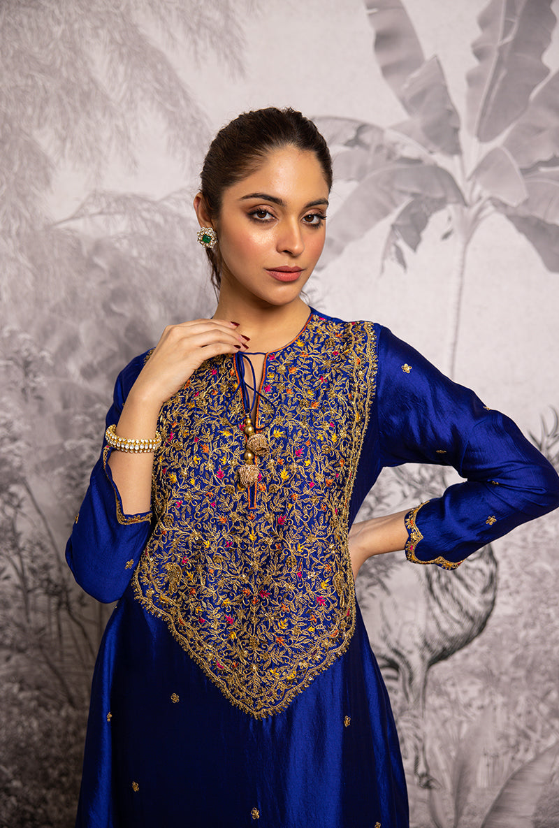 Blue Bird Embroidered Long Shaheen Salwar Set