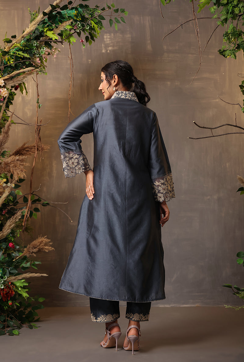 Blue Shibori Samah Kurta Set