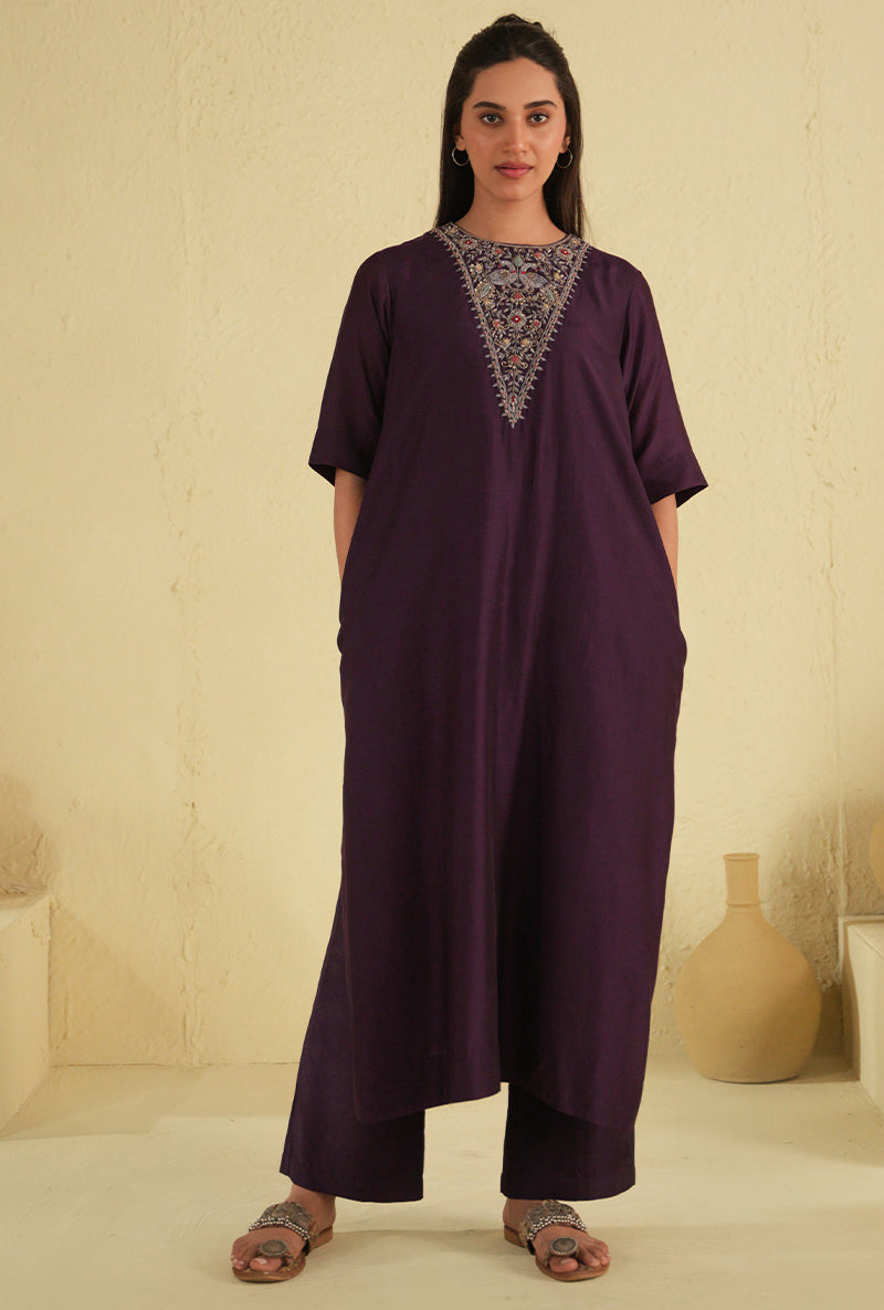Dark Purple Noorie Kurta Set