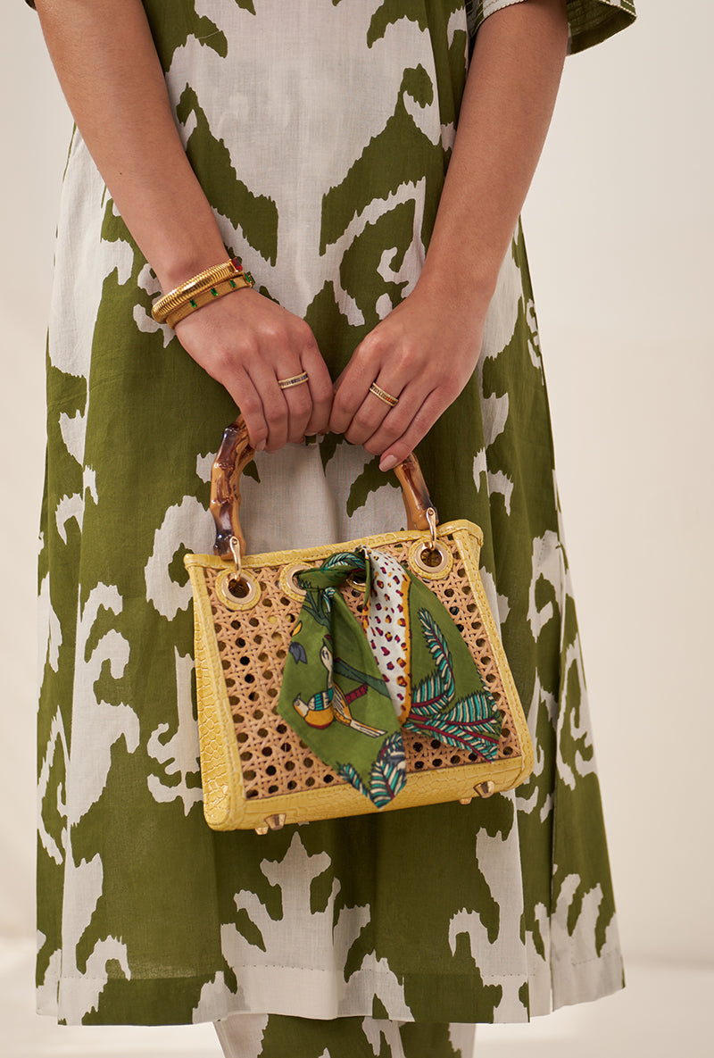 Green Ikat Lovebirds Kurta Set