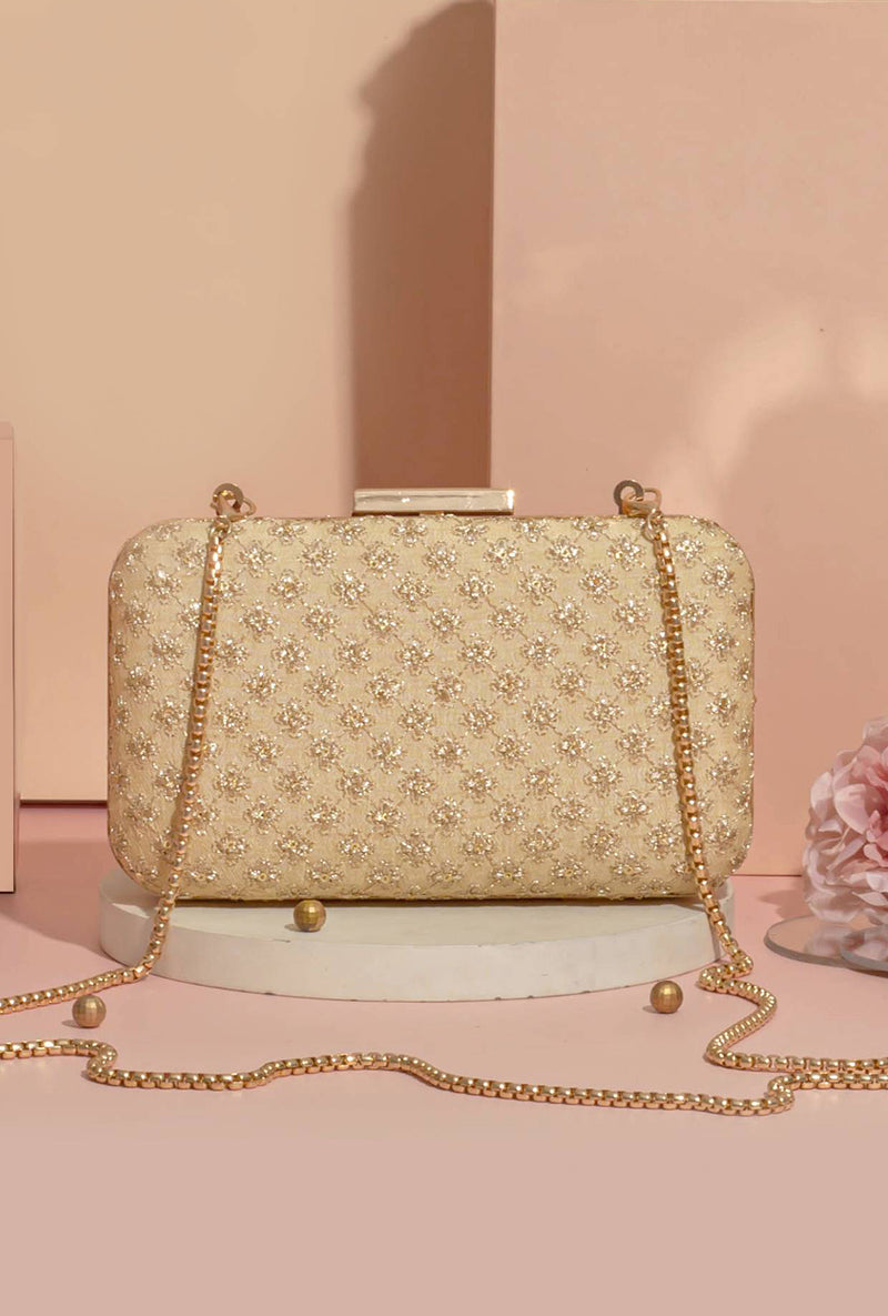 Inaya Box Clutch- Gold