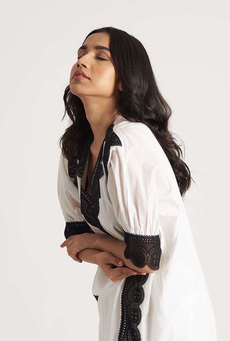 Meghna Nayyar In Pearly Off White Kaaftan Kurta Pam Laila Kurta Set