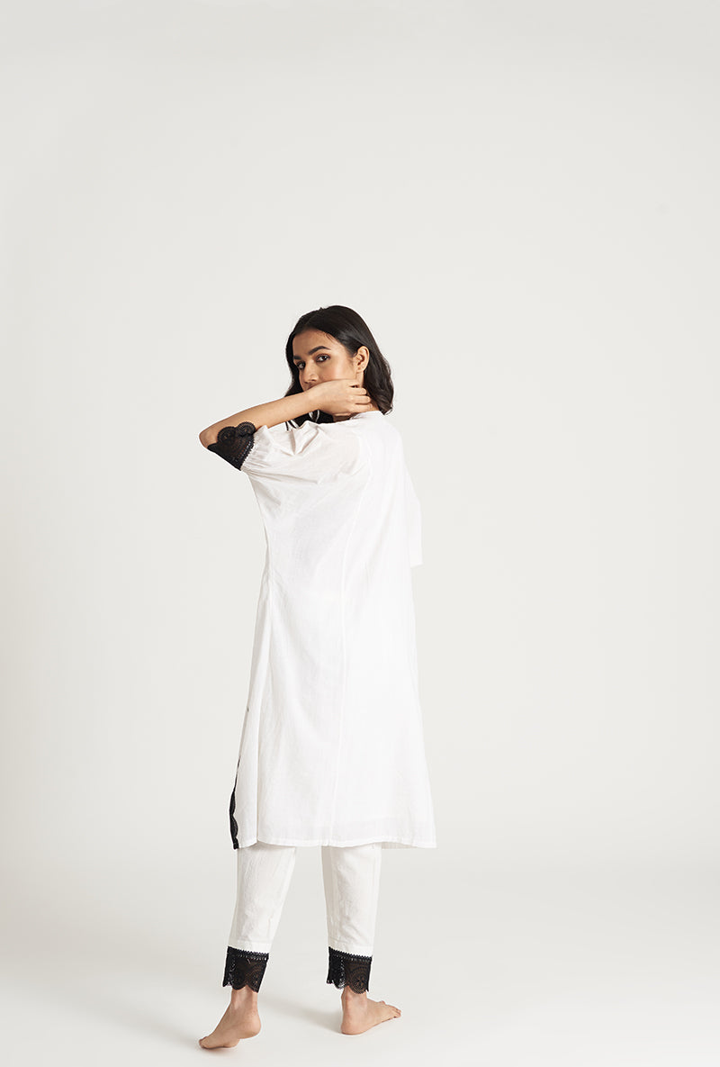 Pearly Off White Kaaftan Kurta Pam Laila Kurta Set