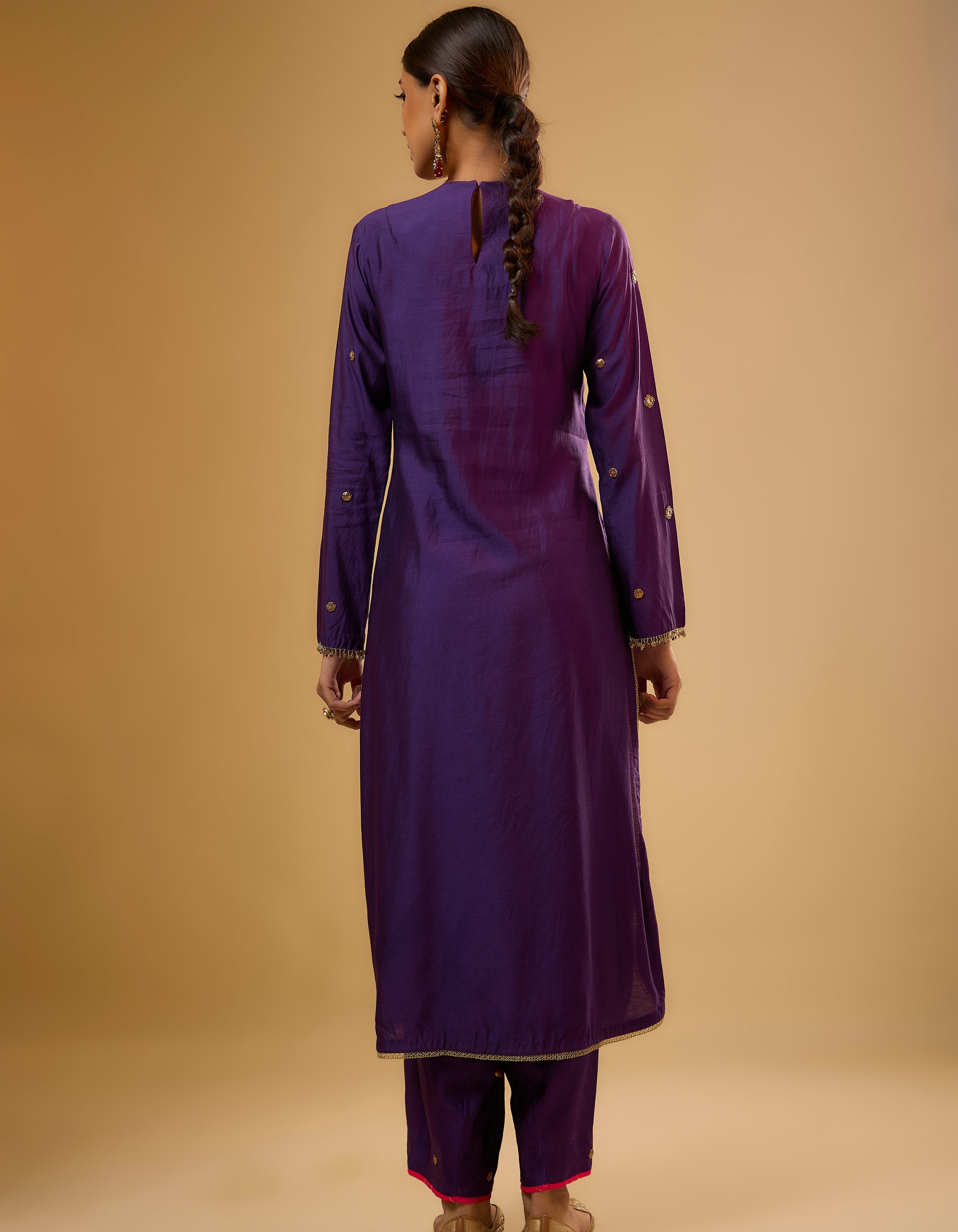 Purple Lotus Yoke Rani Kurta Set