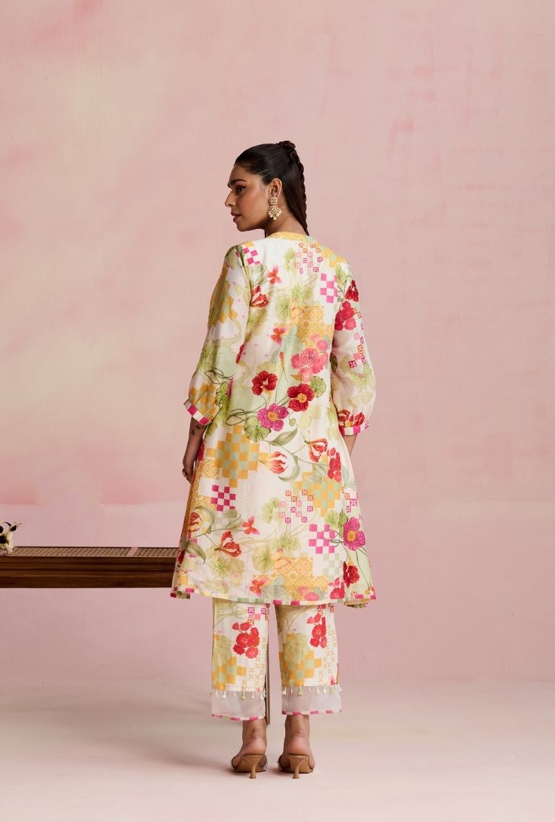 Multi Color Printed A Line Amara Kurta Set