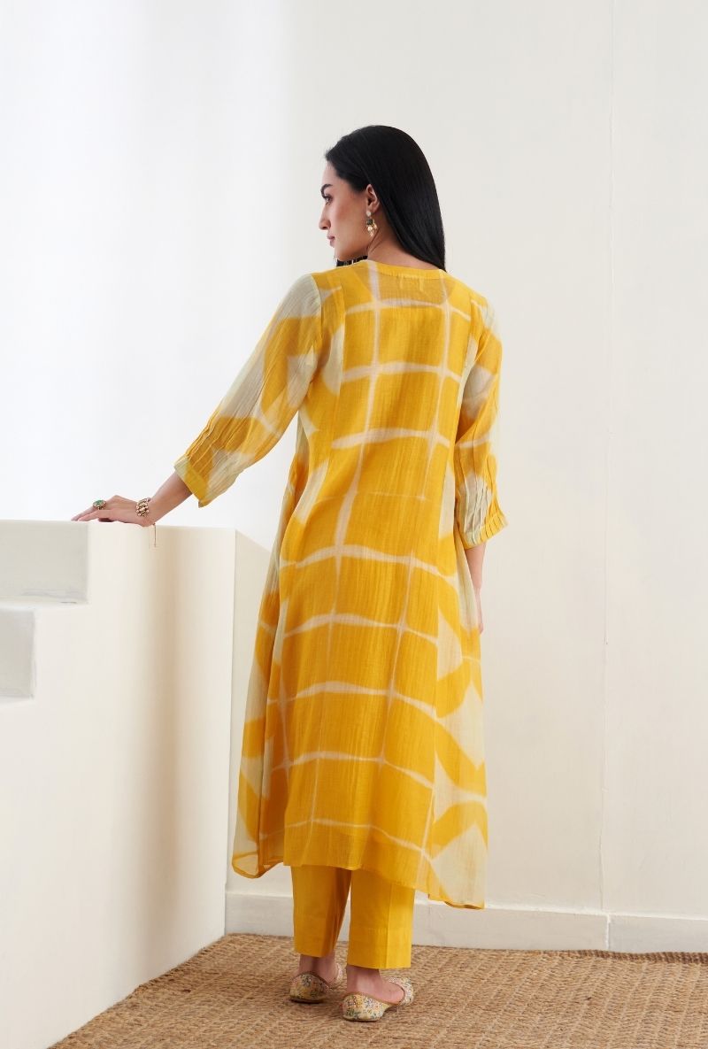 Yellow Clamp Dye Ruhi 2.0 Kurta Set