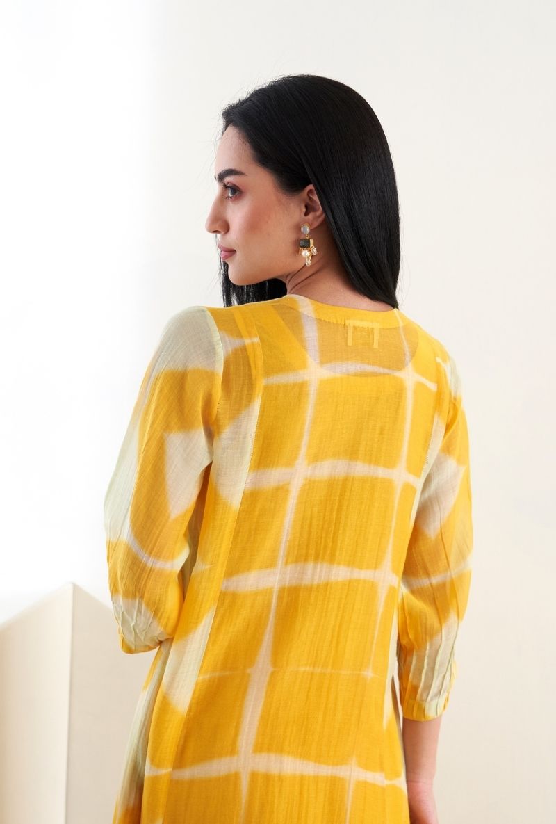 Yellow Clamp Dye Ruhi 2.0 Kurta Set