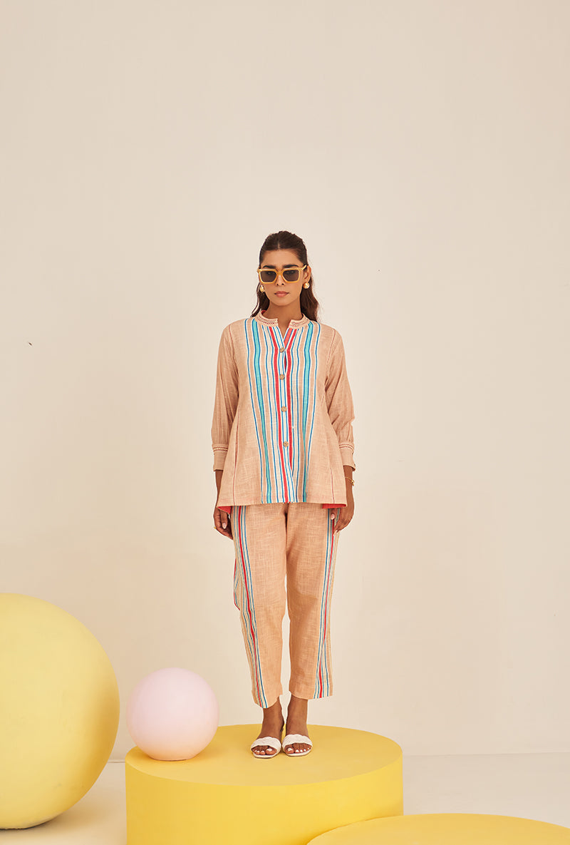 Beige Multi Stripe Bella Co-ord Set