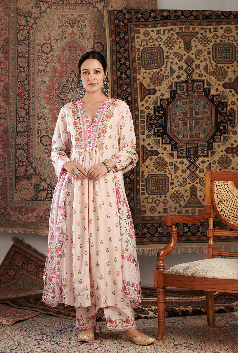 Ivory Gul Embroidered Aalam Kurta Set