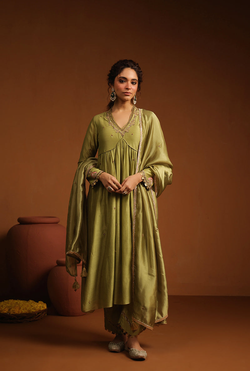 Sage Green Chunnat Ishq Kurta Set