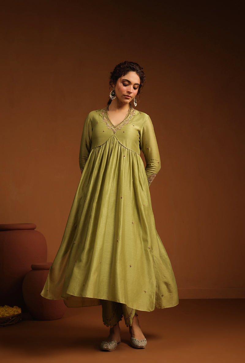 Sage Green Chunnat Ishq Kurta Set
