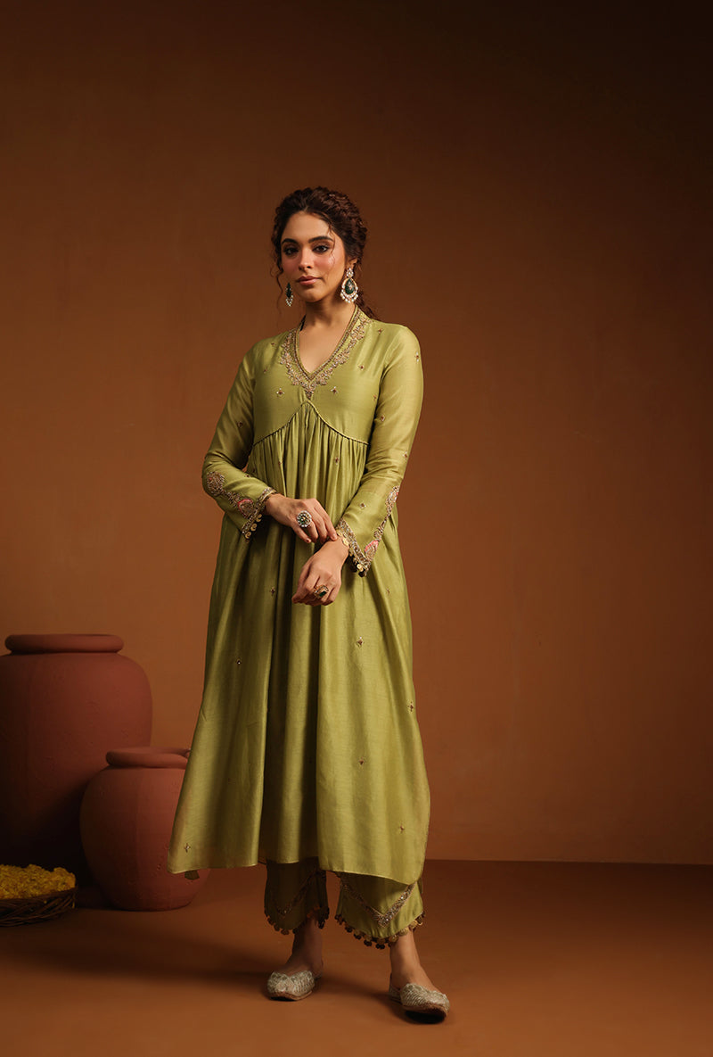 Sage Green Chunnat Ishq Kurta Set