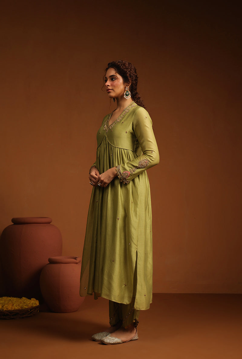 Sage Green Chunnat Ishq Kurta Set