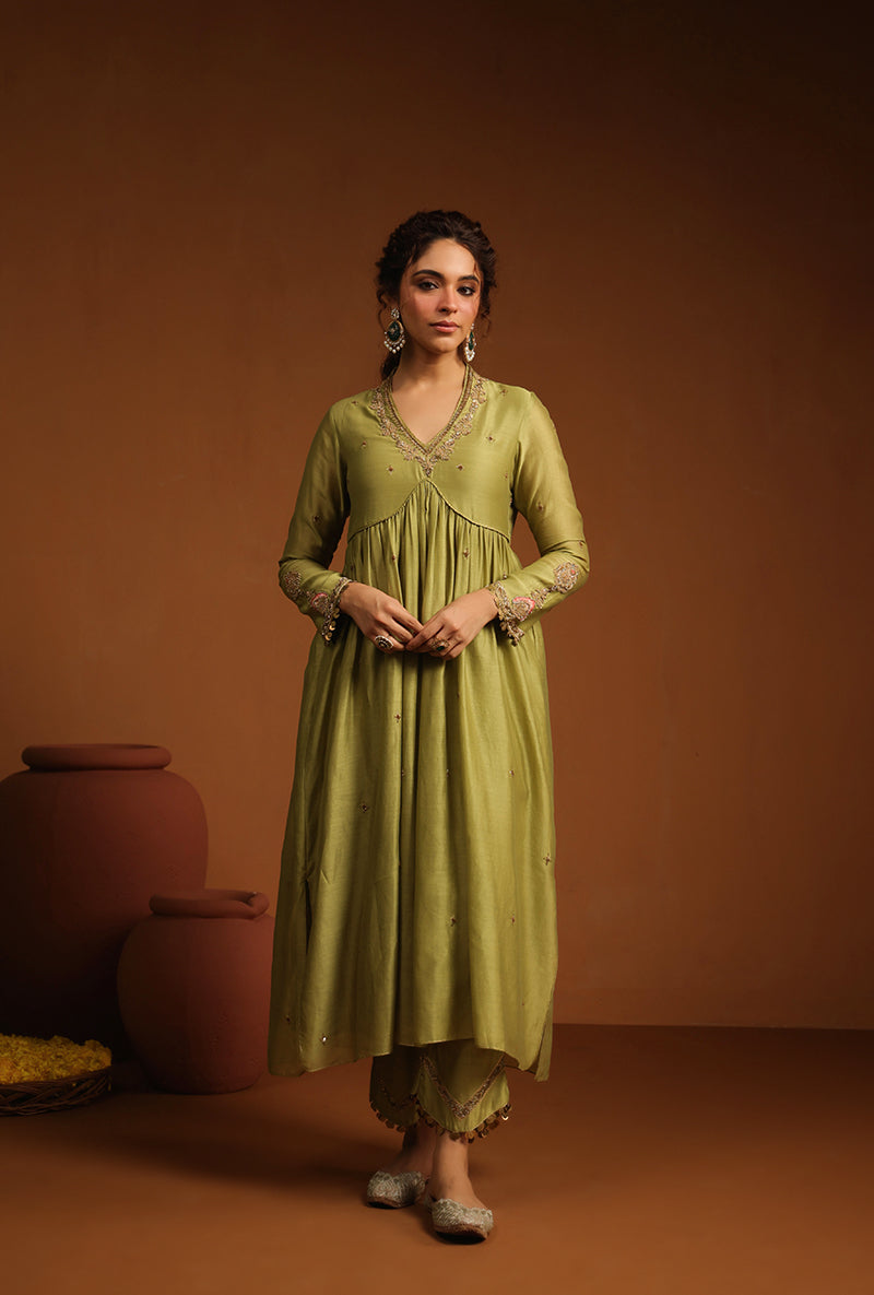Sage Green Chunnat Ishq Kurta Set
