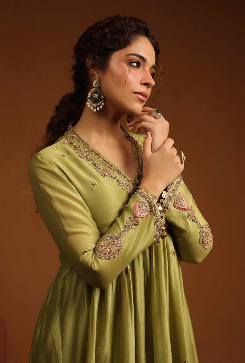 Sage Green Chunnat Ishq Kurta Set