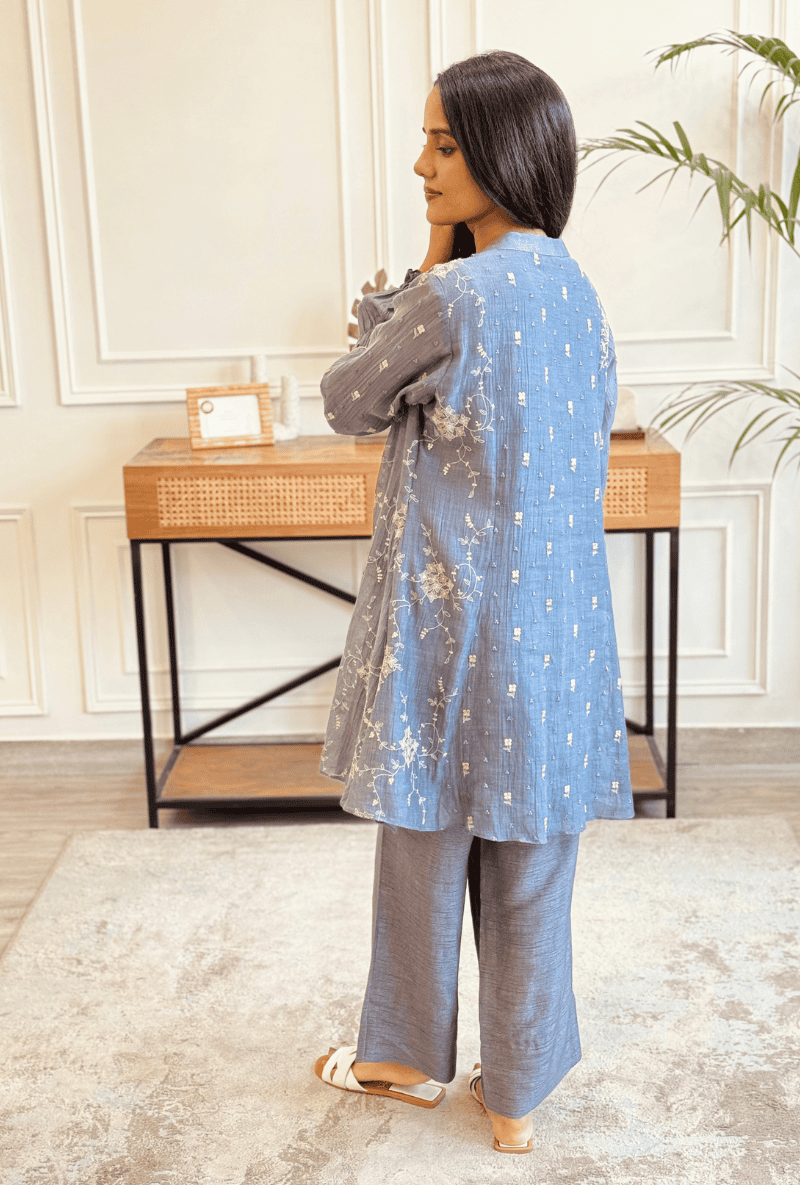 Jyoti Verma in English Blue Short Noor Co-ord Set