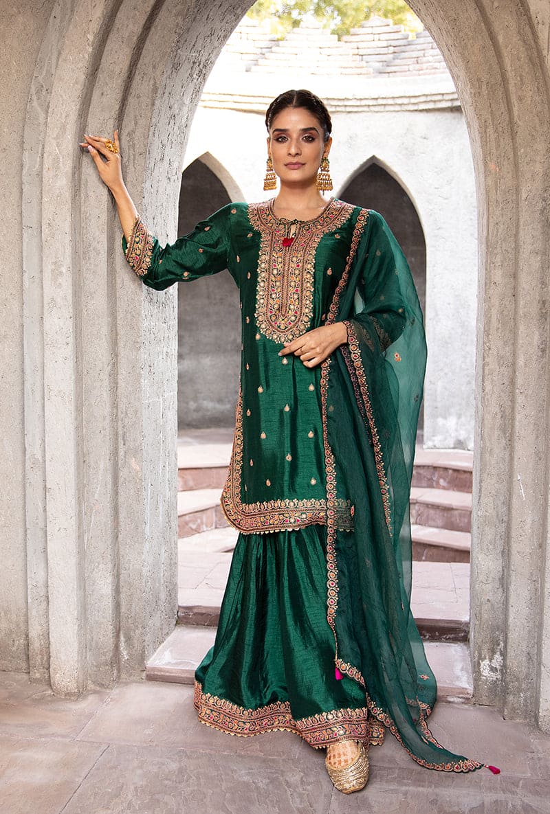 Shivani Girdhar In Green Gharara Ulfat Set