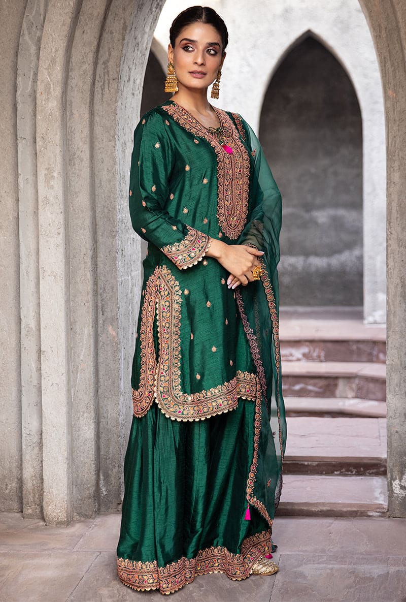 Shivani Girdhar In Green Gharara Ulfat Set