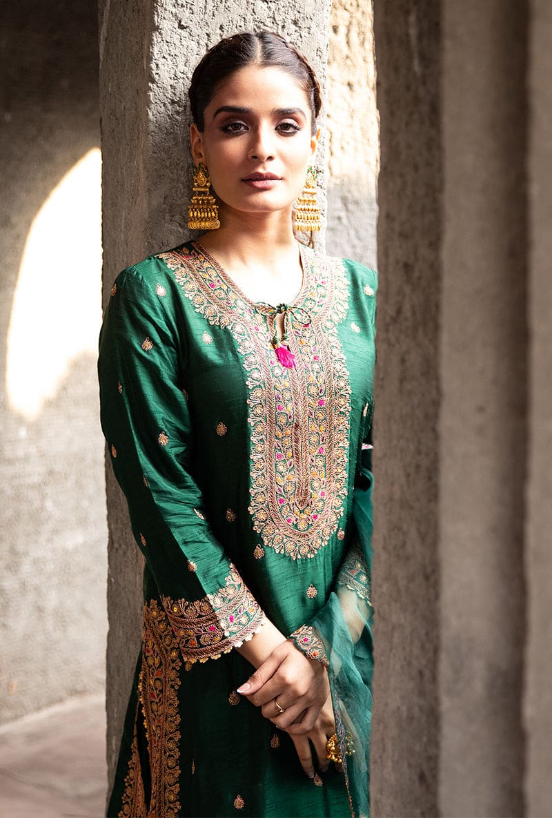 Shivani Girdhar In Green Gharara Ulfat Set