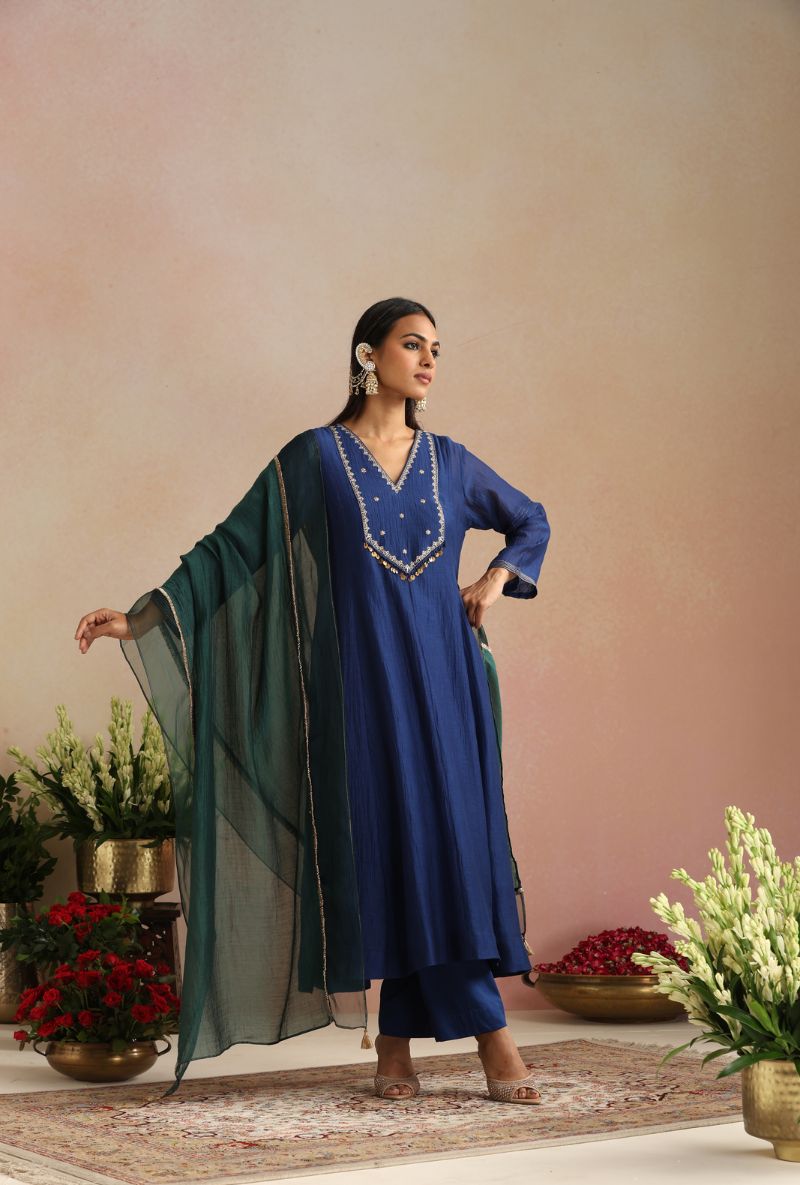 Royal Blue Ginni Itrh Kurta Set