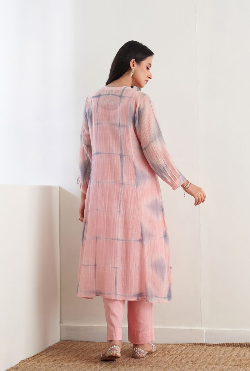 Pink Clamp Dye Ruhi 2.0 Kurta Set
