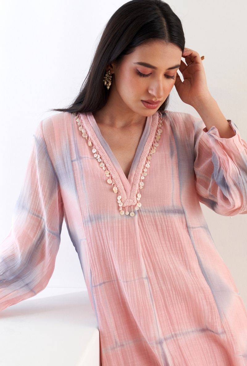 Pink Clamp Dye Ruhi 2.0 Kurta Set
