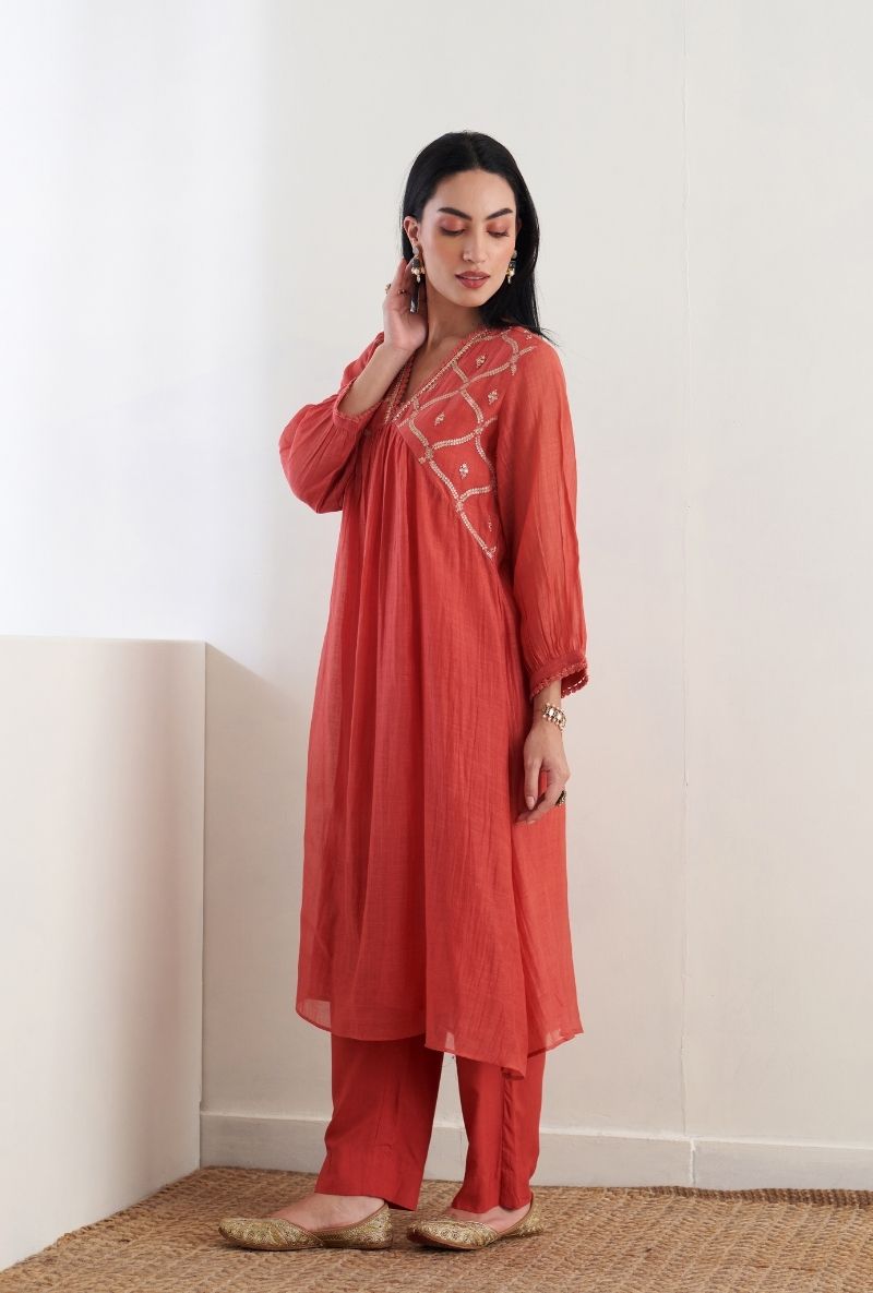 Coral Empire Line Ruhi 2.0 Kurta Set