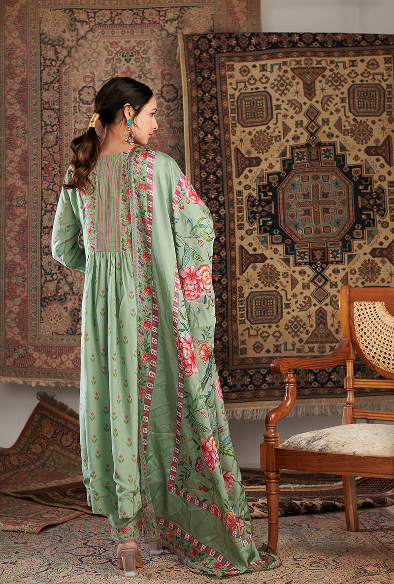 Mint Green Gul Embroidered Aalam Kurta Set