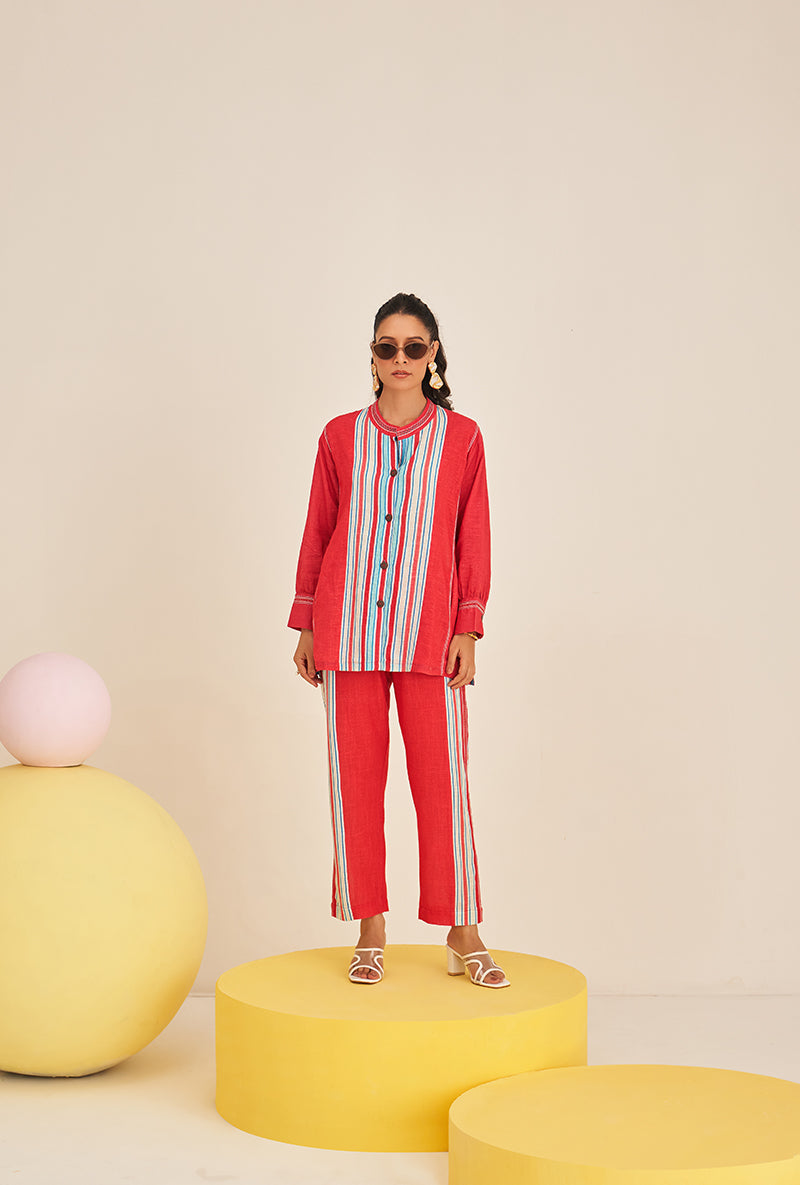 Red Multi Stripe Bella Co-ord Set