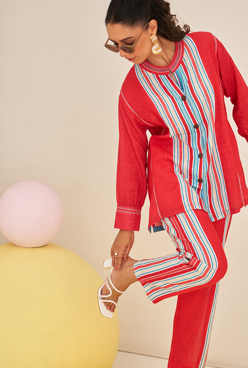 Red Multi Stripe Bella Co-ord Set