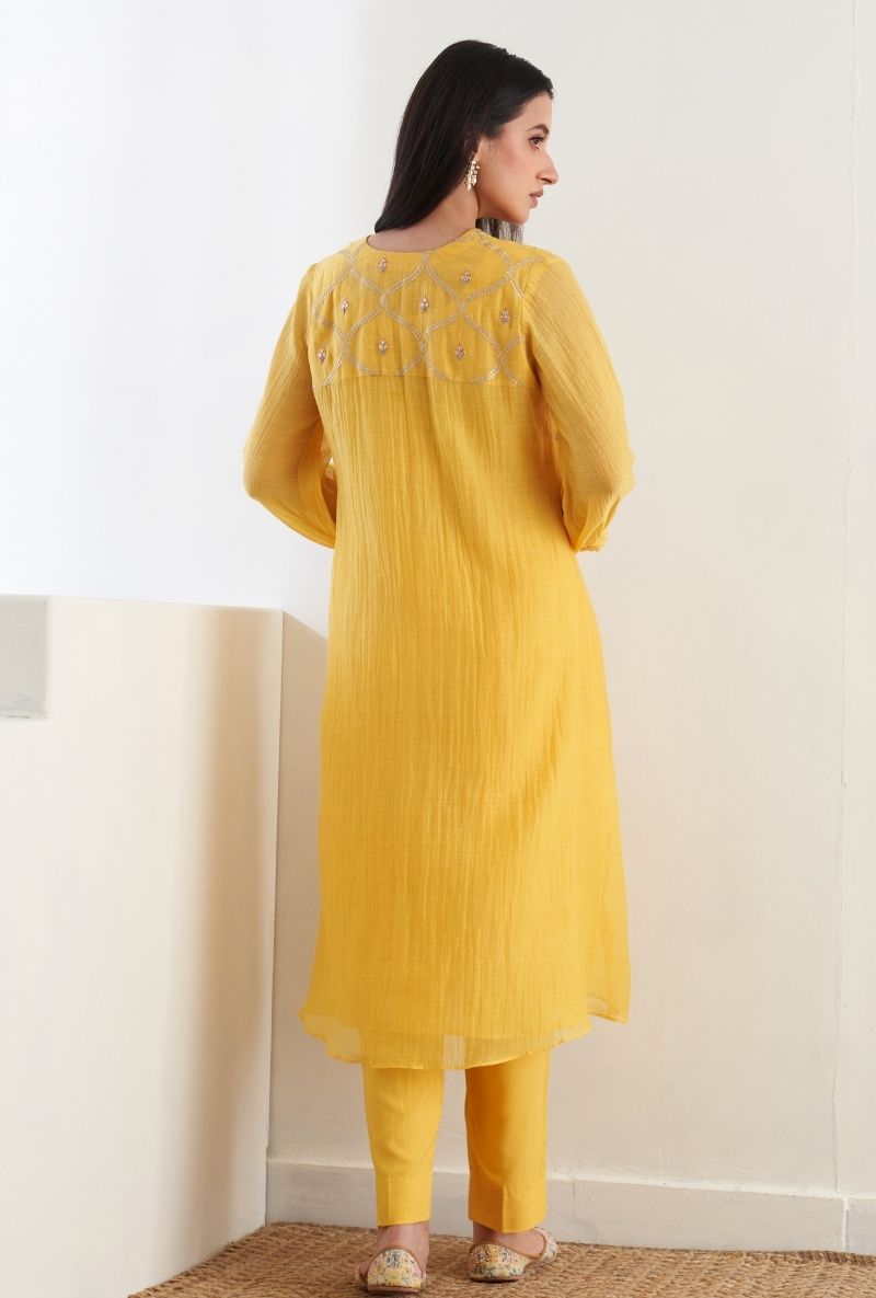Yellow Empire Line Ruhi 2.0 Kurta Set