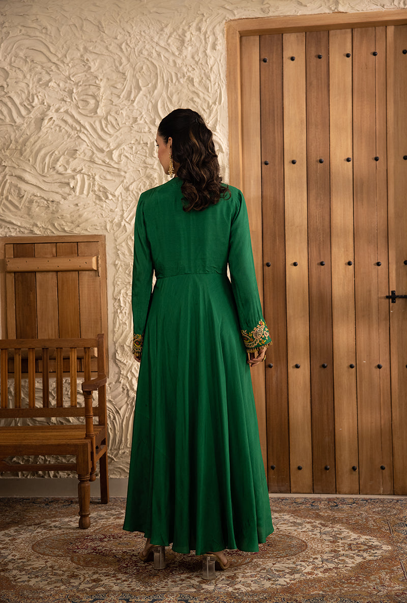 Green Heavy Jacket Masakali Kurta Set