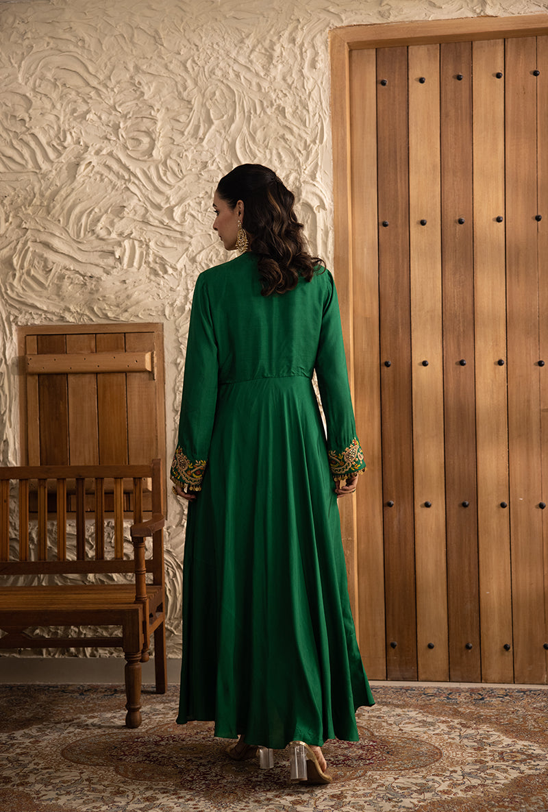 Green Heavy Jacket Masakali Kurta Set