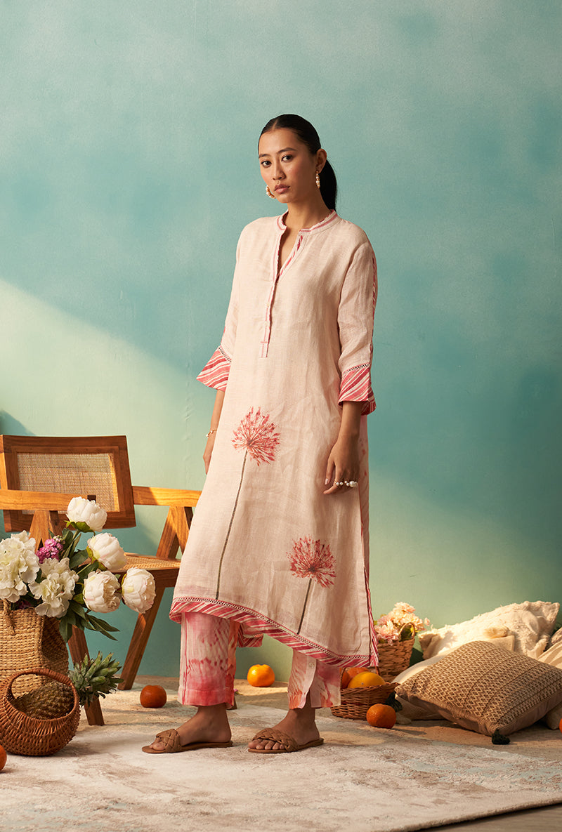 Pink Printed Long Noah Kurta Set