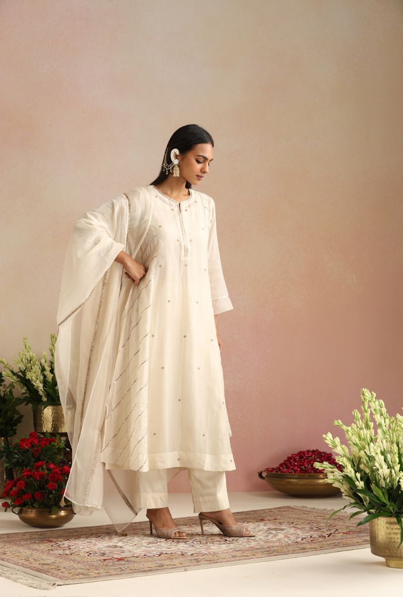 Ivory Dabka Itrh Kurta Set