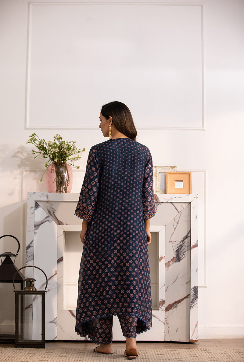 Blue Classic Cascade Navya Kurta Set