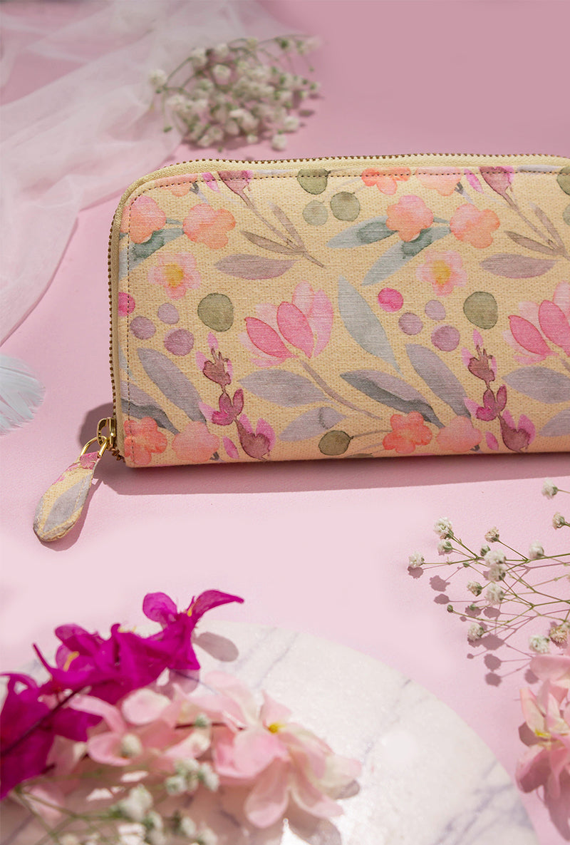 Yellow Cynthia Floral Printed Wallet