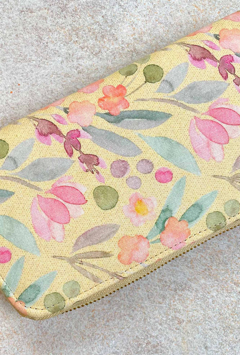 Yellow Cynthia Floral Printed Wallet