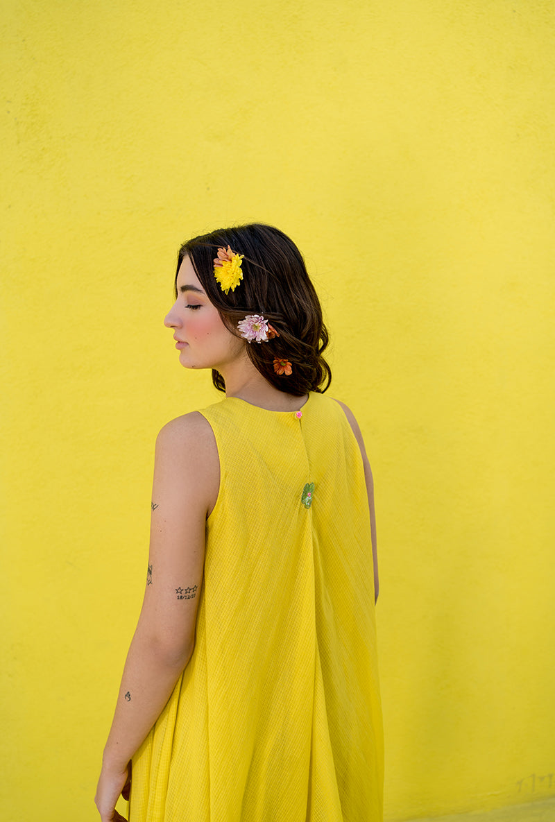 Yellow A-Line Candy Crush Dress