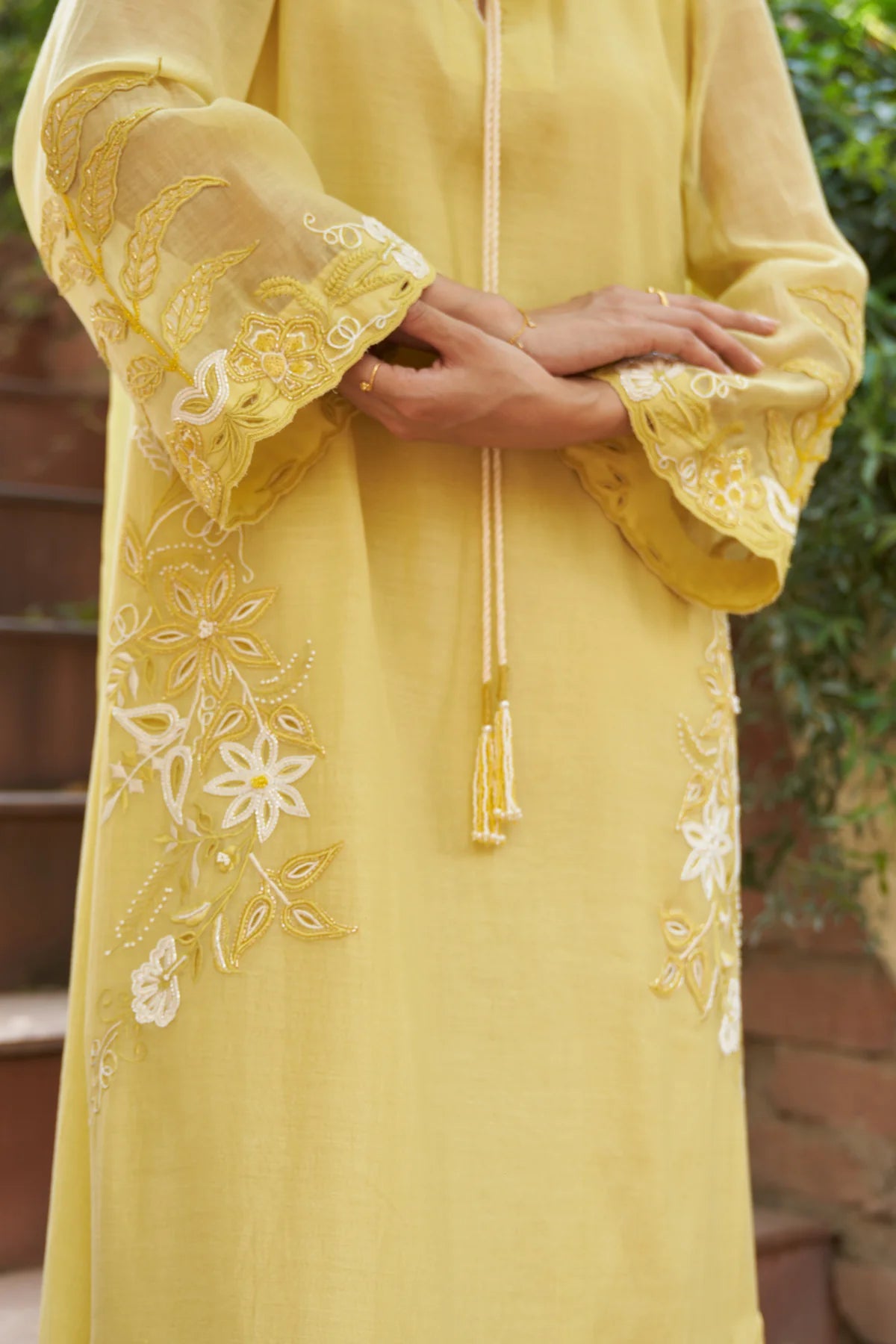 Lemon Yellow Poppy Maple Dress