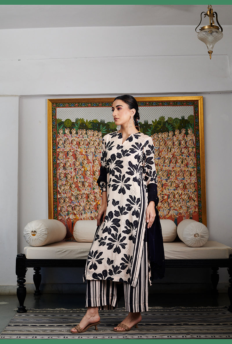Black Digital Printed Summer Wishlist Kurta Set