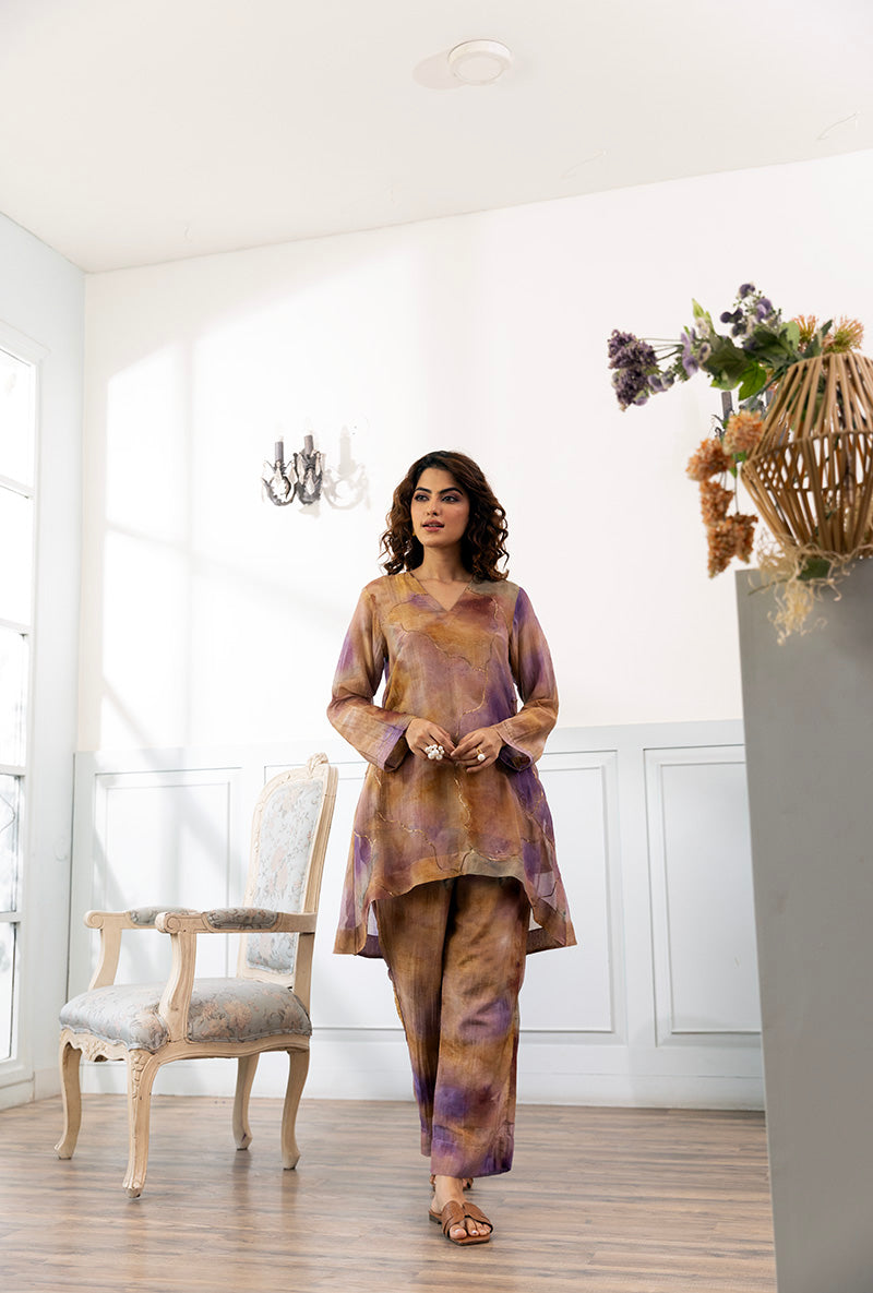 Ombre Printed Dahlia Co-ord Set