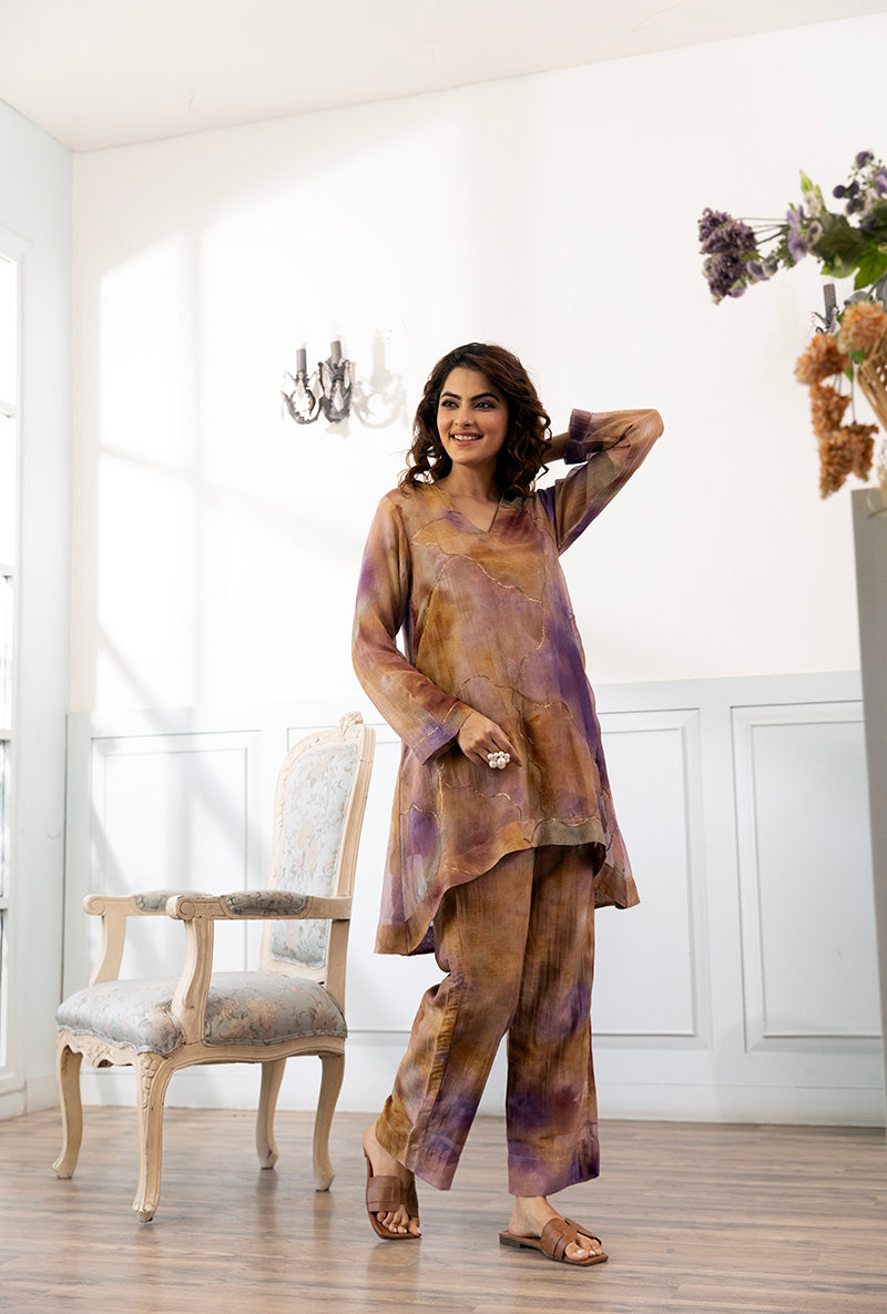 Ombre Printed Dahlia Co-ord Set